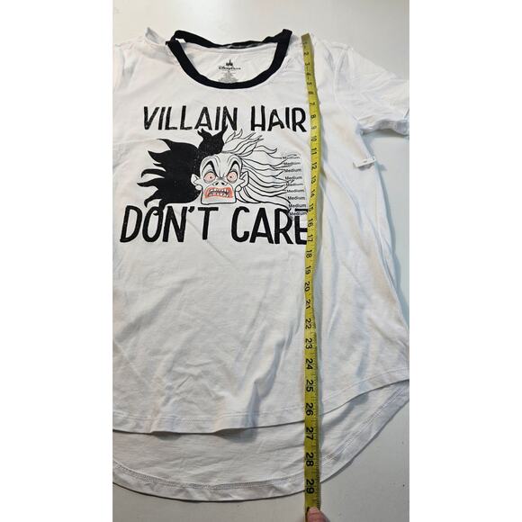 NWT Disney Cruella Deville M open shoulder Villan black white 101 dalmations NEW - Picture 7 of 7